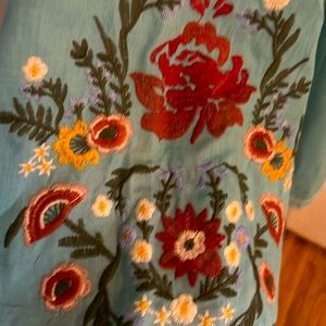 Embroidered Peasant Off the Shoulders Blouse